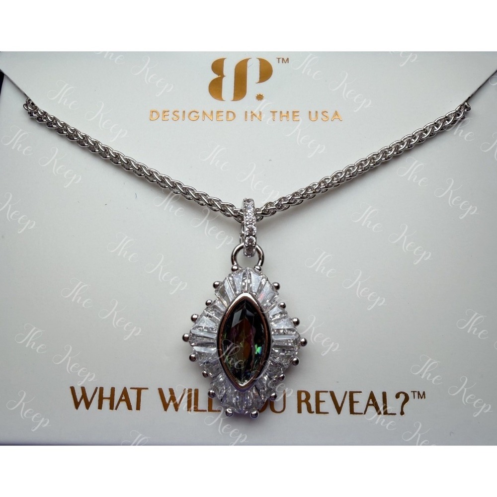 Bomb Party June Necklace - NK33456 Mirrored Beauty - Alexandrite On Rhodium